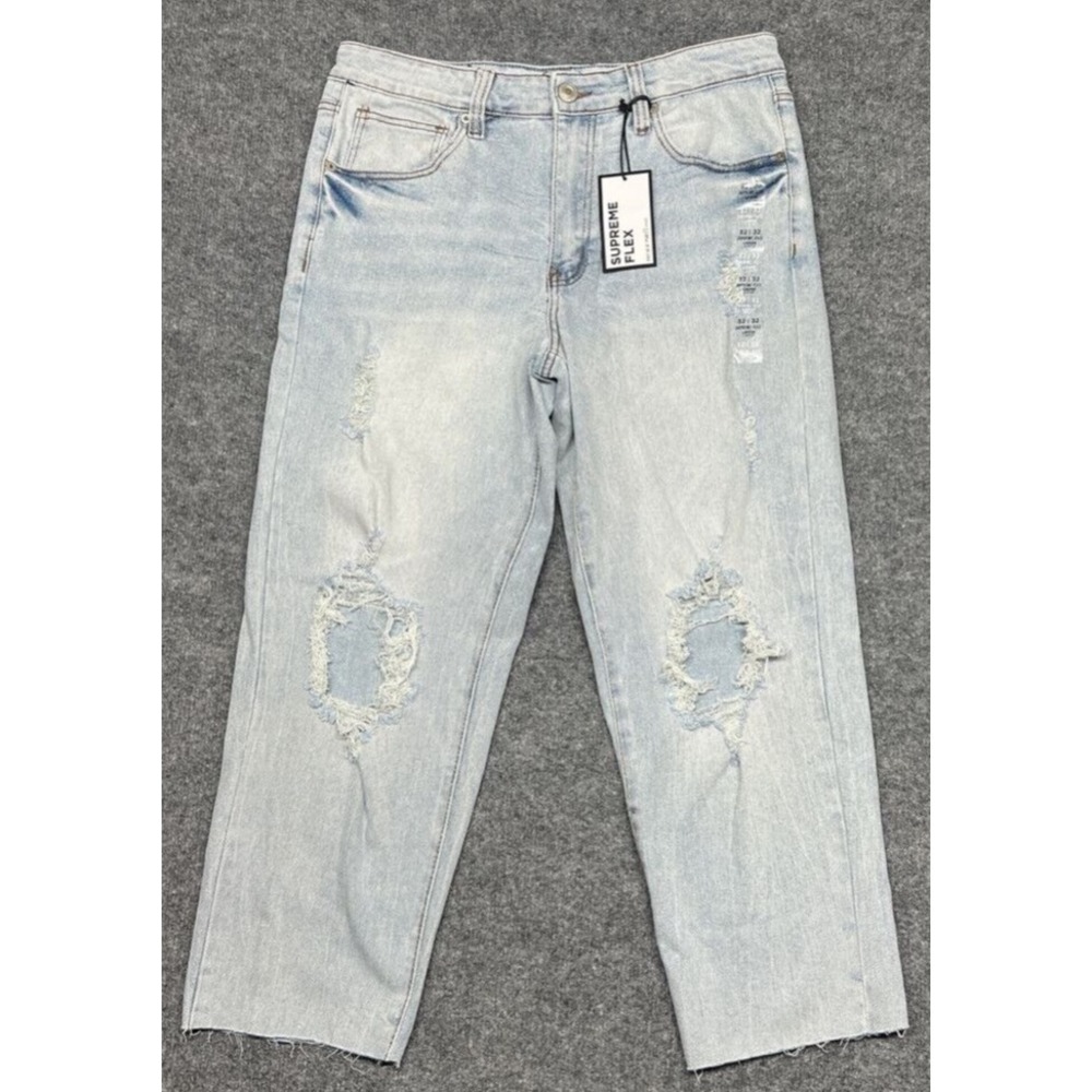 Rue21 Jeans Mens 32X32 (33X25.5) Blue Denim Loose Crop Supreme Flex Stretch New